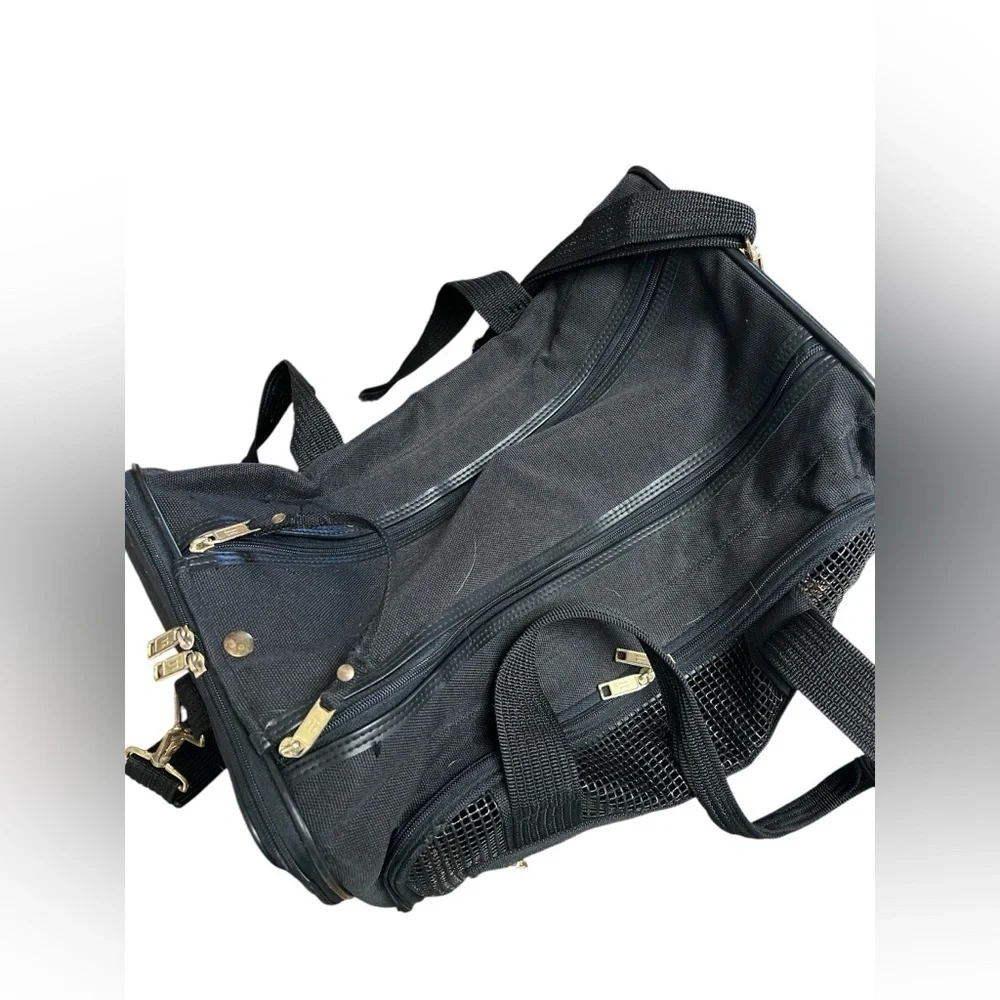 American tourister black soft case pet carrier travel bag